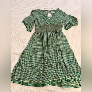 Women’s Max Studio Green and Yellow Geometric Dress